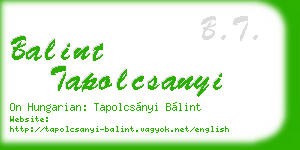balint tapolcsanyi business card