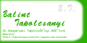 balint tapolcsanyi business card